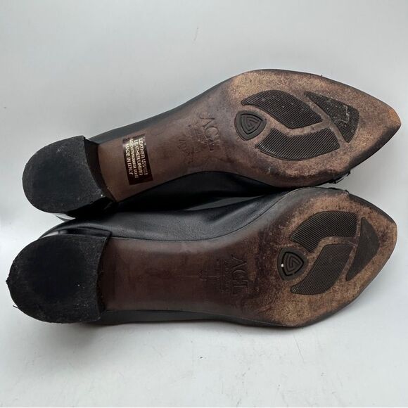 AGL ladies Leather shoes 40 Us 10 black rockstud Pumps capsule modern minimalist - Picture 8 of 14